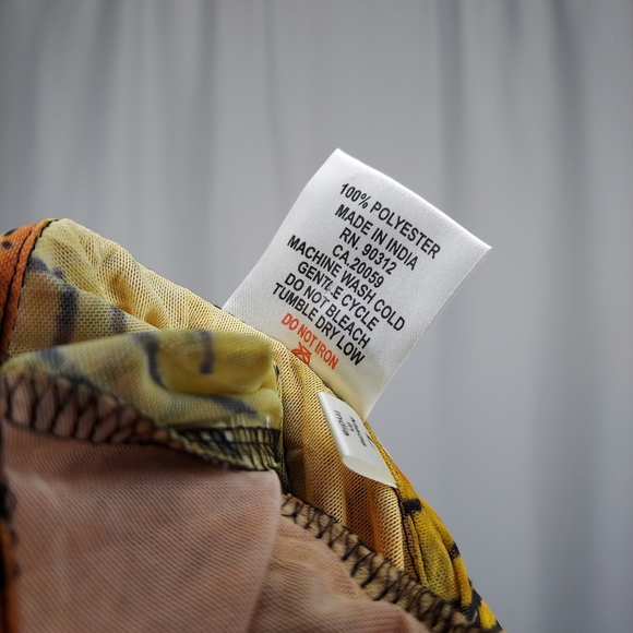 Parsley Sage Mesh Jacket Large Orange Stretch Abstract Cityscape Long Sleeve Art - Picture 10 of 11